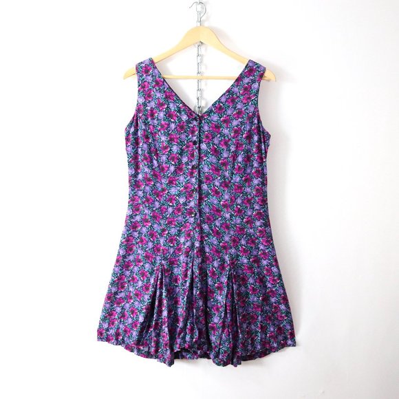 Vintage Pants - ❌SOLD❌vintage 90s cute floral romper playsuit M